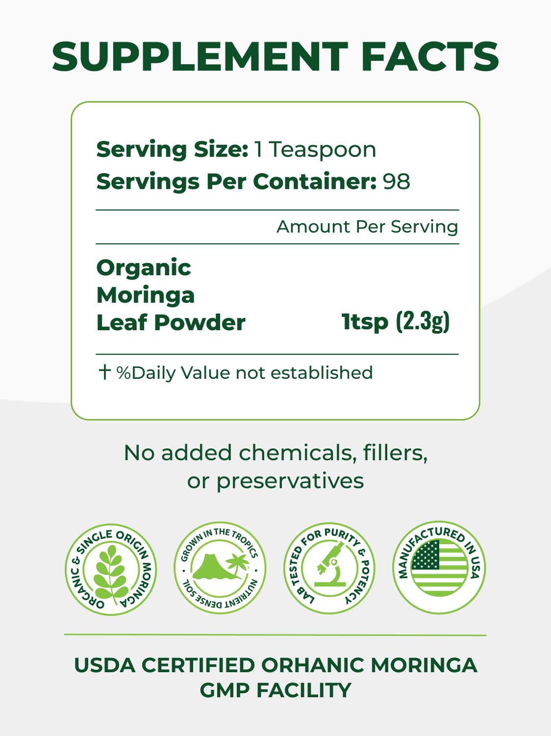 PURA VIDA MORINGA Organic Moringa Powder, Premium 100% Leaf Powder Single Origin - USDA Organic Moringa Oleifera Leaf PURA VIDA MORINGA buy supplements canada