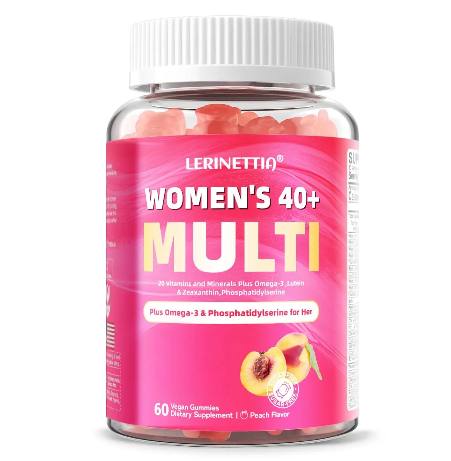 Lerinettia Multivitamin for Women Gummies for 40+ with Omega-3, Niacinamide, B-Complex, Lutein, Iron, Choline, Phosphatidylserine, Vitamin D3 Lerinettia buy supplements canada