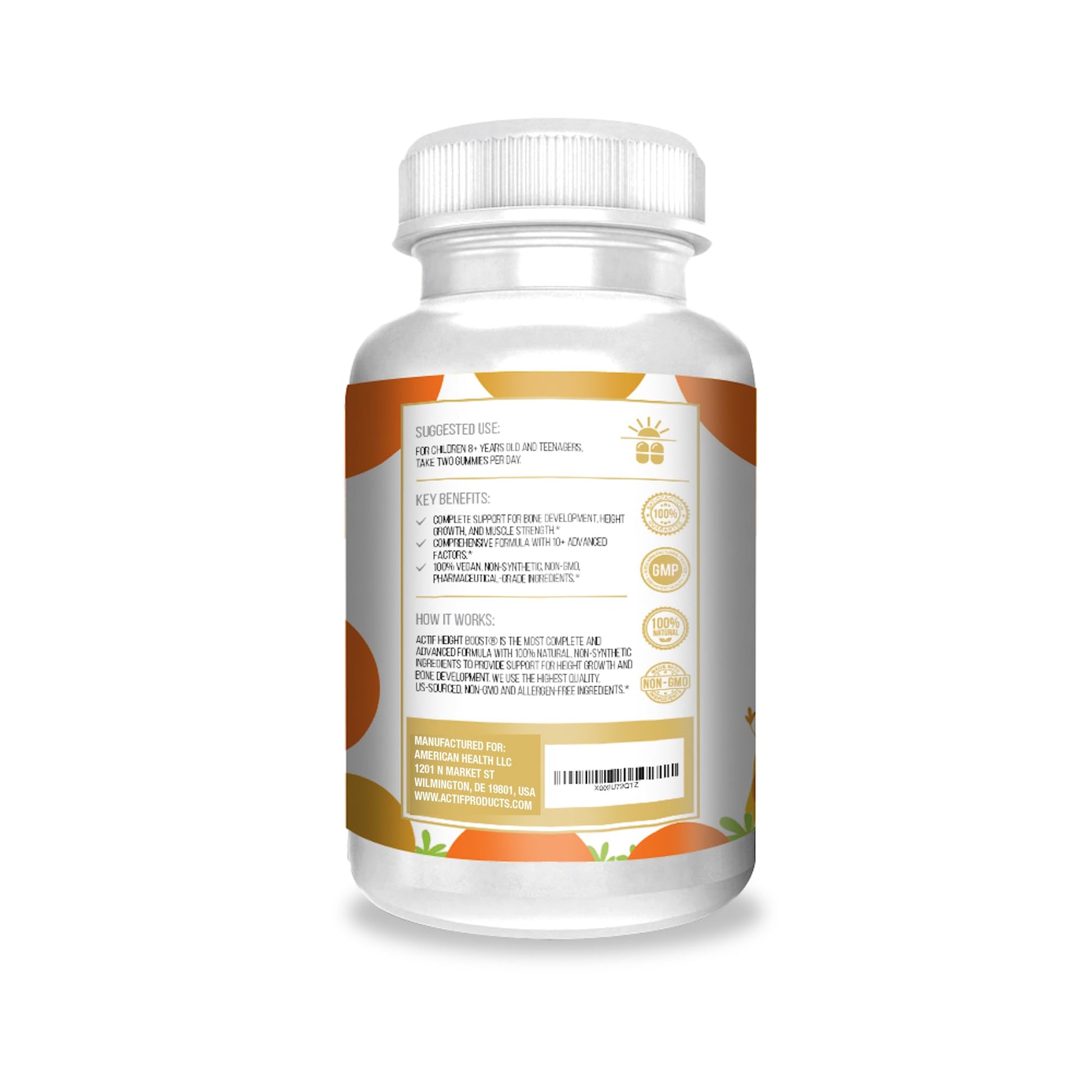 Actif Height Boost Mega Support for Kids 3-8 Years Old, Height Growth with 10+ Factors, 60 Gummies, Strawberry Flavor, Get Tall Fast Formula ACTIF buy supplements canada
