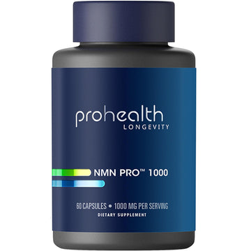 ProHealth NMN Pro 1000 (60 Capsules) Clinically Studied Uthever® NMN. NAD+ Precursor for Cellular Energy, Mitochondrial Support & Healthy Aging.