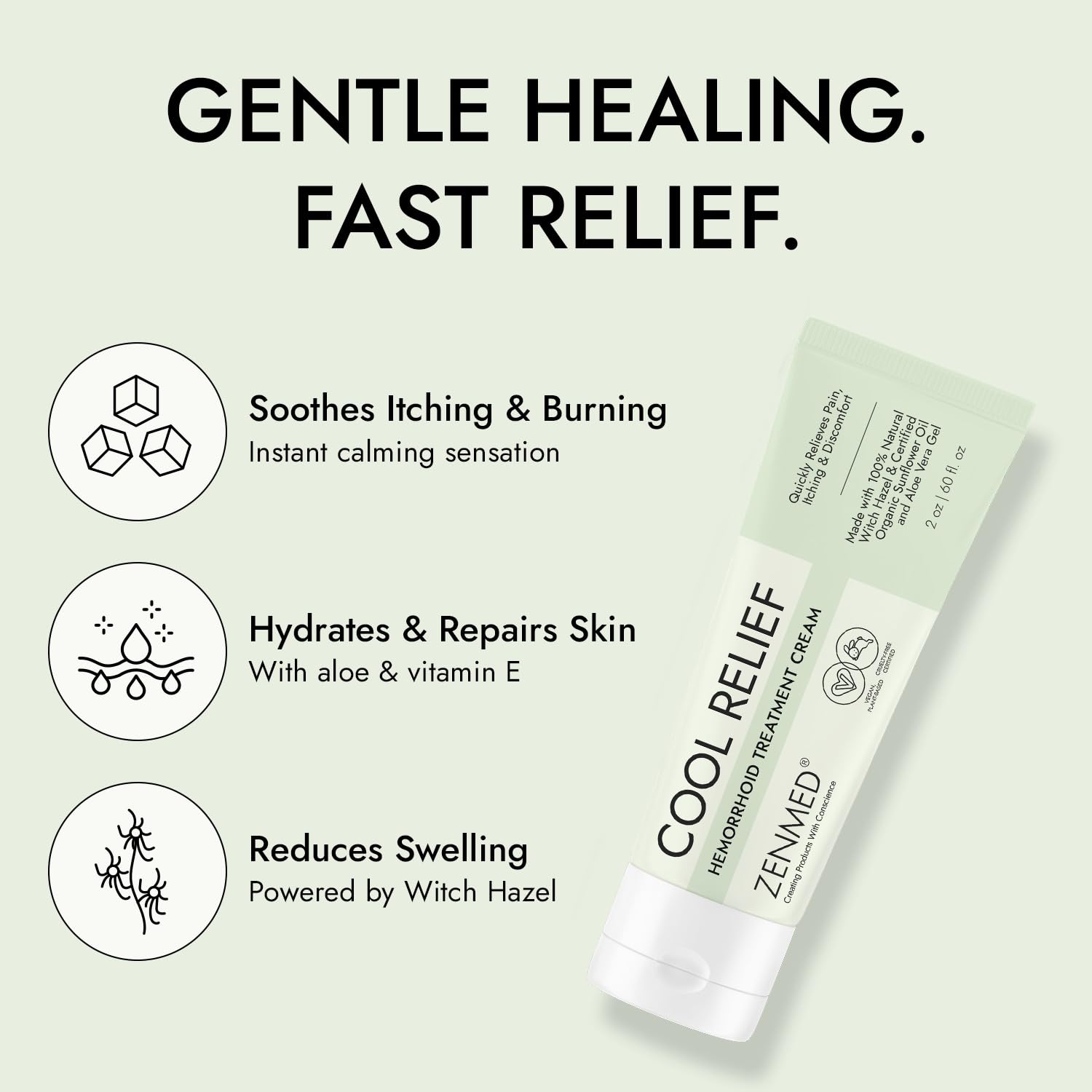 ZENMED Cool Relief - 2 oz Natural Herbal Cream with Organic Ingredients of Hemorrhoids Formula ZENMED buy supplements canada