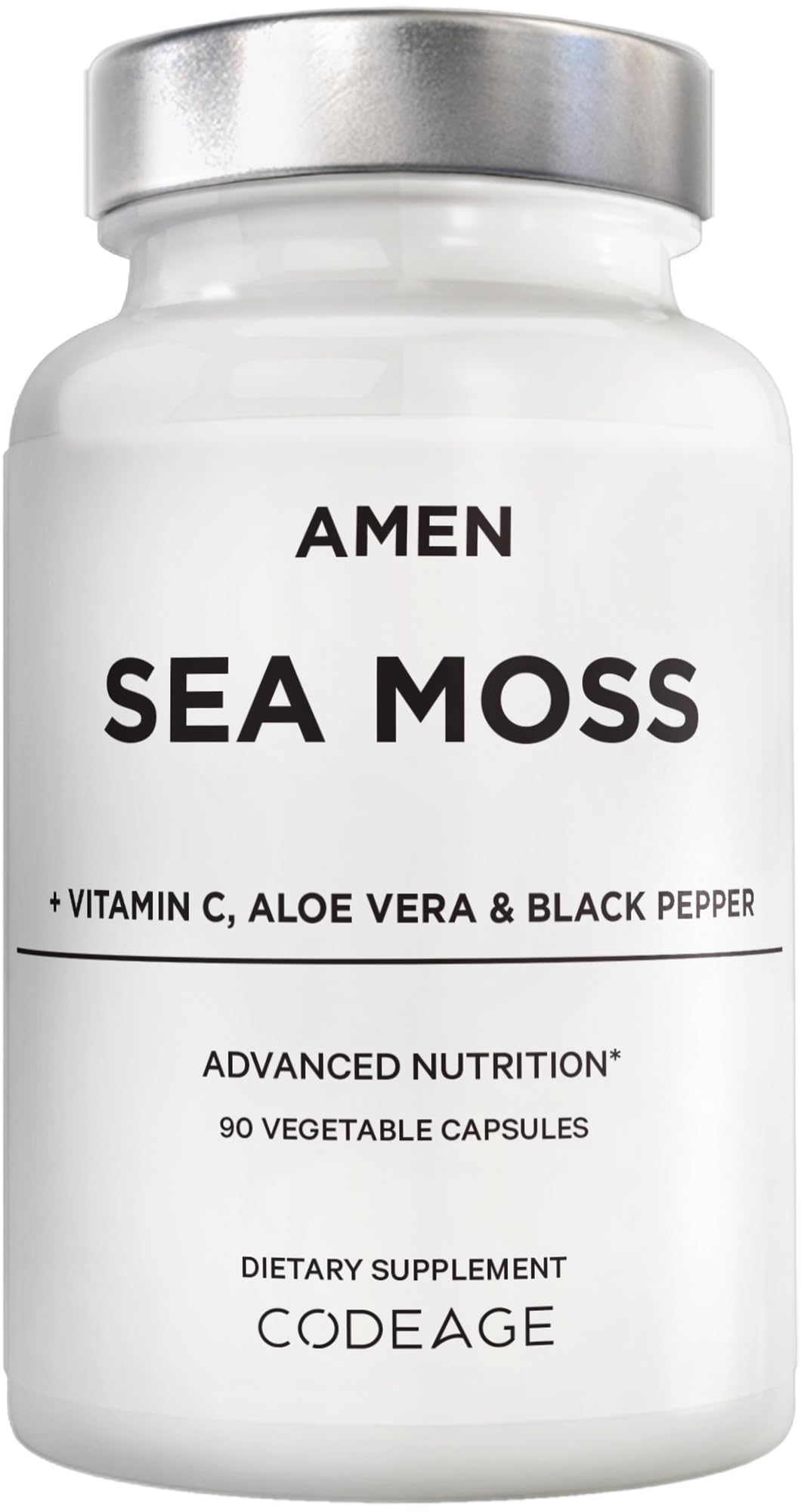 Amen Sea Moss Supplement - 1000mg Organic Irish Sea Moss, Bladderwrack, Burdock - Vitamin C, Aloe Vera, Black Pepper - Seaweed Superfood, Vitamins, Minerals, and Antioxidants - Non-GMO - 90 Capsules Amen buy supplements canada