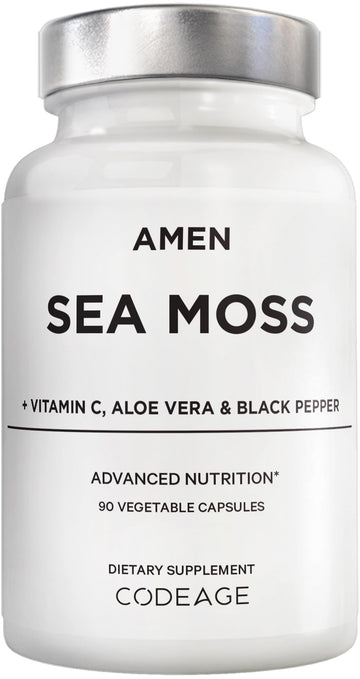 Amen Sea Moss Supplement - 1000mg Organic Irish Sea Moss, Bladderwrack, Burdock - Vitamin C, Aloe Vera, Black Pepper - Seaweed Superfood, Vitamins, Minerals, and Antioxidants - Non-GMO - 90 Capsules Amen buy supplements canada