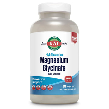 KAL Magnesium Glycinate, New & Improved Fully Chelated High Absorption Formula with BioPerine, Bisglycinate Chelate for Stress, Relaxation KAL buy supplements canada