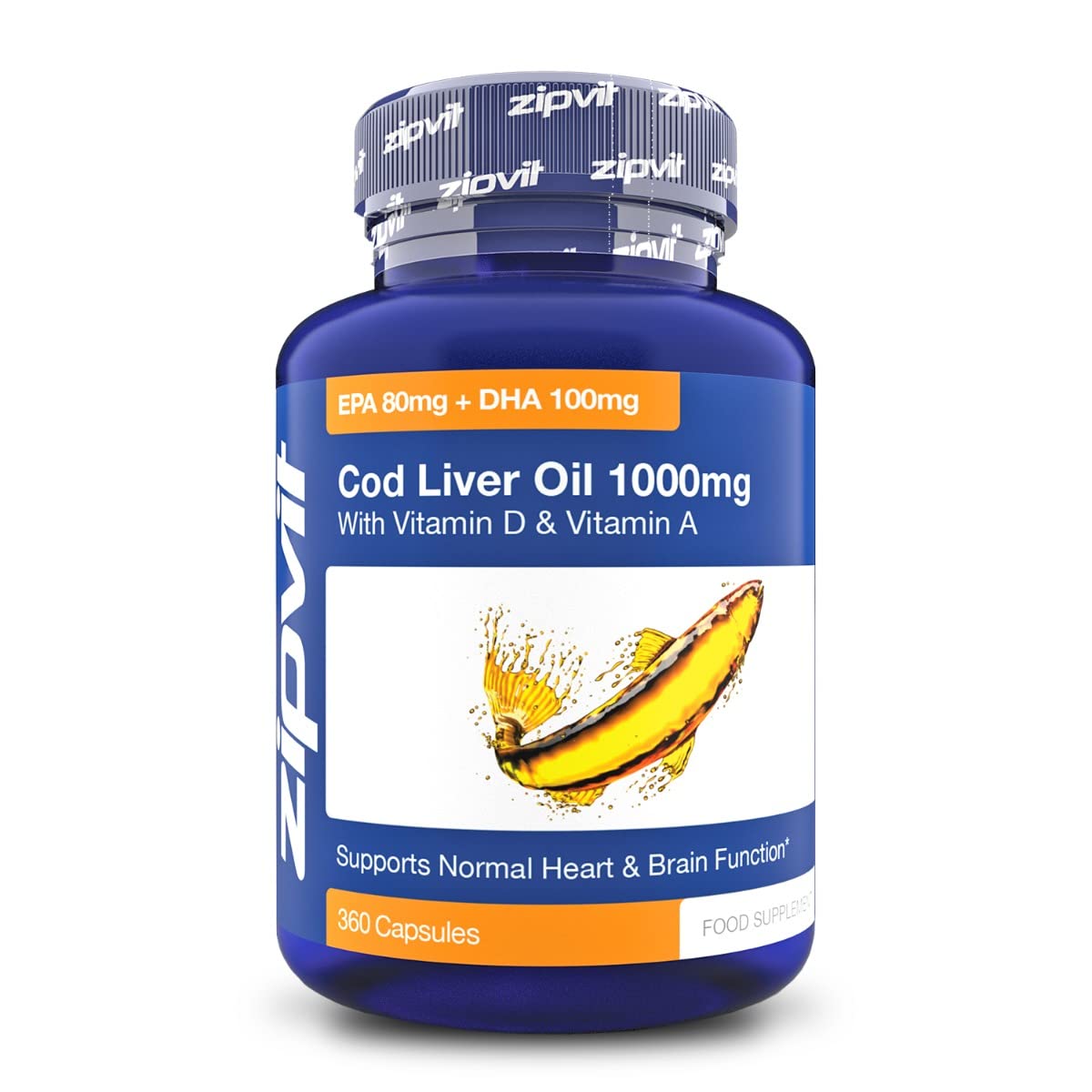 Cod Liver Oil 1000mg, 360 Capsules of High Strength Fish Oil, Rich in Omega 3. Supports Zipvit buy supplements canada