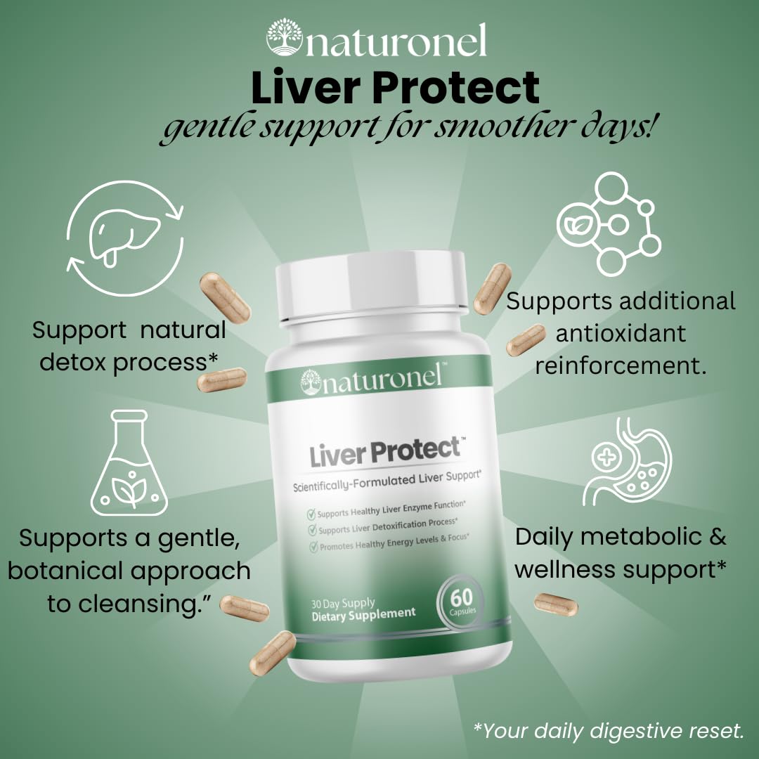 Naturonel Liver Protect – Liver Cleanse Detox & Repair | Liver Detox with Milk Thistle, Beetroot, Artichoke, Dandelion, Chicory, Yarrow, Jujube & Herbal Detox Blend | Made in USA, GMP Certified (1) Naturonel buy supplements canada