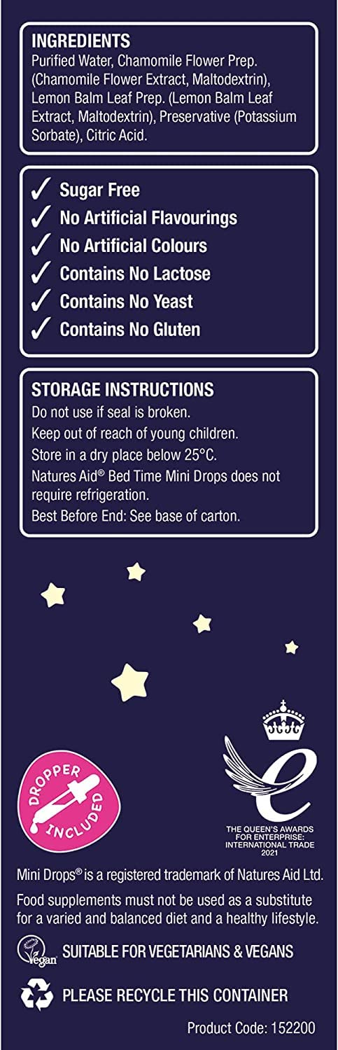 Natures Aid Bed Time Mini Drops for Children 3 Months - 5 Years, 50ml natures aid buy supplements canada