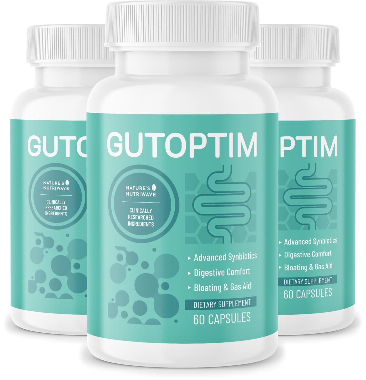 GutOptim Probiotic & Prebiotic Capsules | Pre and Probiotics for Synbiotic Gut Health & Bloating Relief for Women & Men | Enzyme with Probiotics for Digestive Health | Non-GMO, 60 Ct, 3 Month Supply Nature’s NutriWave buy supplements canada
