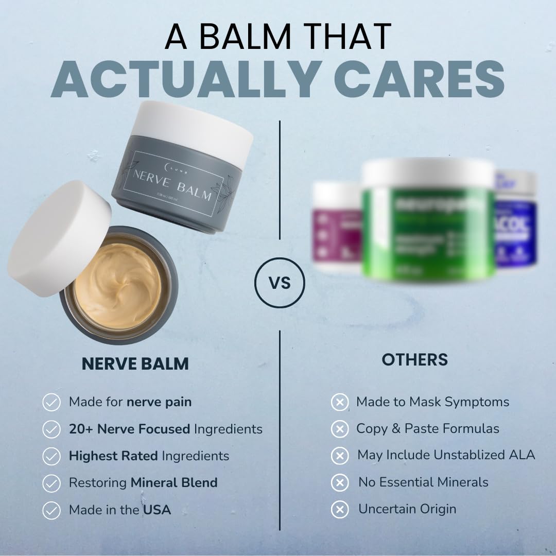 Lune Nerve Balm – Neuropathy Cream for Burning, Tingling & Numbness in Feet & Hands | Natural Nerve Pain Relief Cream with Arnica, Vitamin B6 & Magnesium | 3.4 oz Lune buy supplements canada