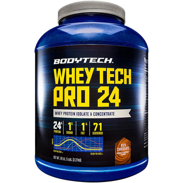 BODYTECH Whey Tech Pro24 Powder Rich Chocolate (5 lbs/ 71 Servings) BODYTECH buy supplements canada