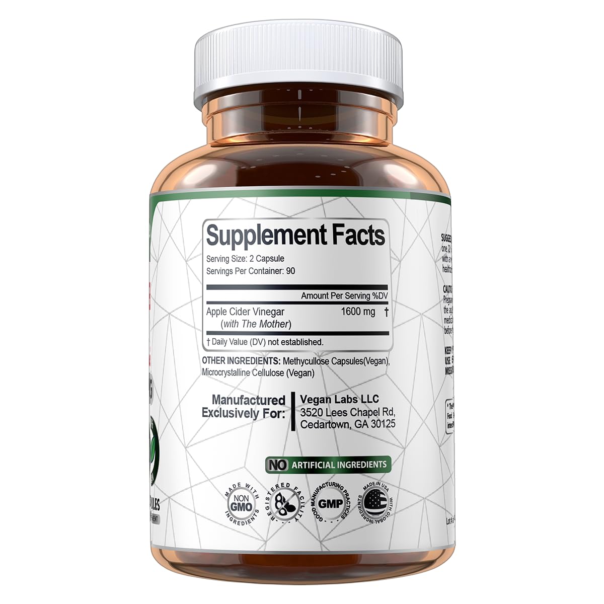 Vegan Labs Apple Cider Vinegar Capsules with The Mother- 180 Vegan Capsules Vegan Labs buy supplements canada