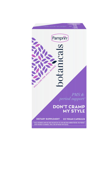 Pamprin Botanicals Supplement for PMS & Period Support, with Ashwagandha, Magnesium, Turmeric, Vitamin B6, Chasteberry, 22 Count Pamprin buy supplements canada