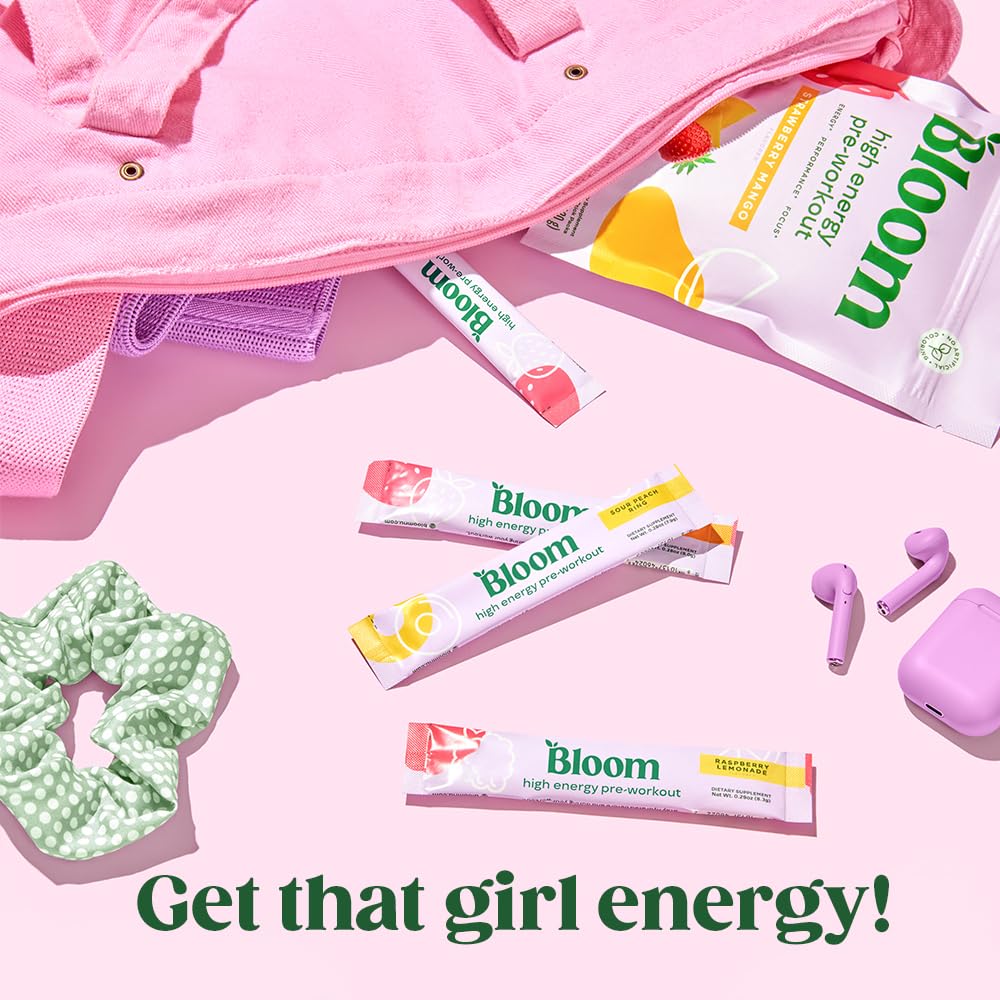 Bloom Nutrition High Energy Pre Workout Powder for Women - Natural Caffeine Powder Bloom Nutrition buy supplements canada