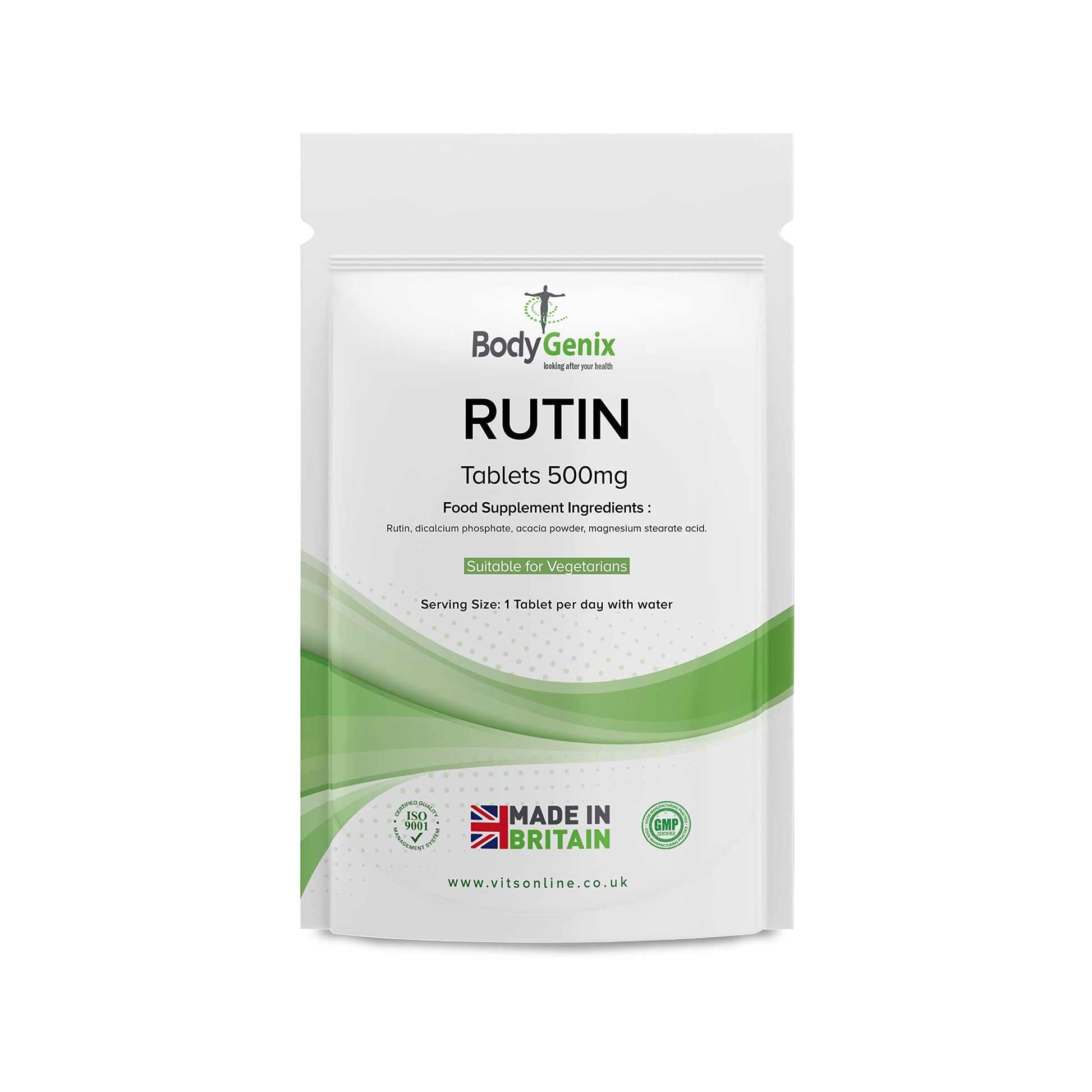 Bodygenix Rutin 500mg Tablets CAPILLARIES, VARICOSE Veins, Hemorrhoids Veg Friendly - UK Made (120) 4 Month Supply Bodygenix buy supplements canada
