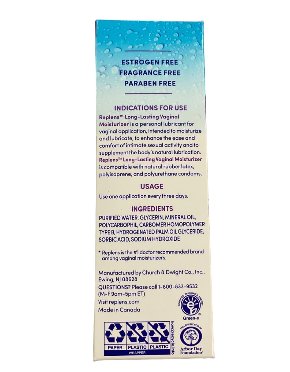 Replens Long-Lasting Vaginal Moisturizer -8 Count (Pack of 3) Replens buy supplements canada