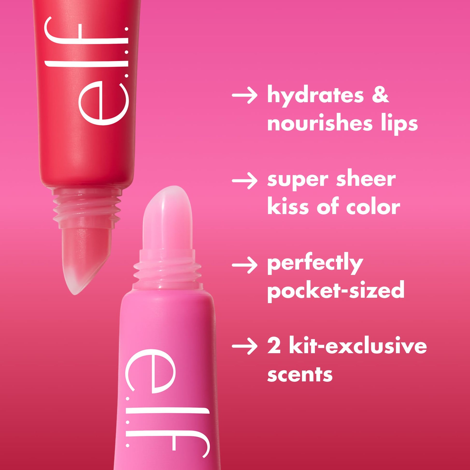 e.l.f. Squeeze Me More Lip Balm Duo, Moisturizing Balm For A Sheer Tint Of Color, Made With Hyaluronic Acid, Vegan & Cruelty-Free, Cherry & Bubblegum e.l.f. buy supplements canada