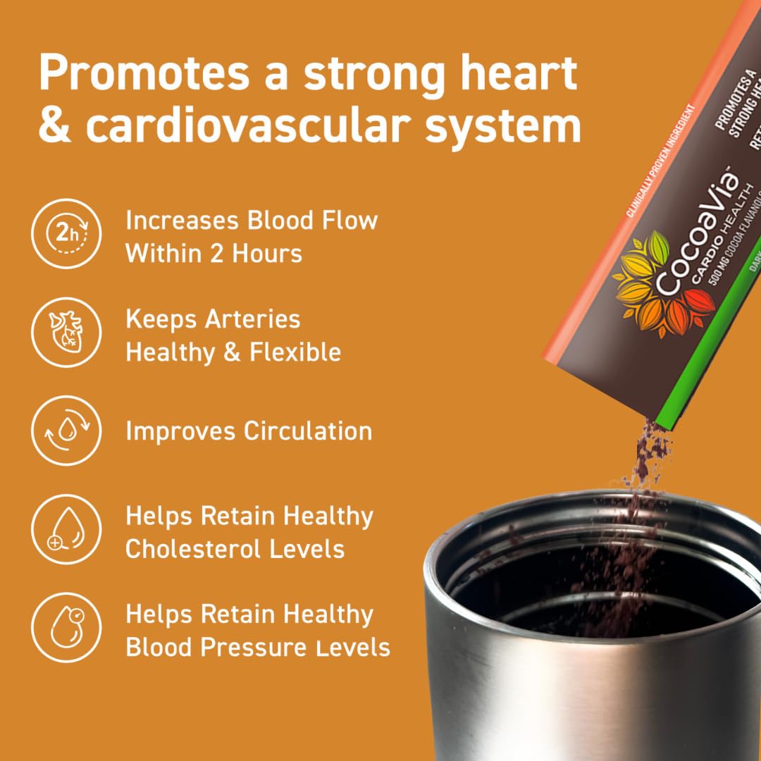CocoaVia Cardio Health Cocoa Powder, 15 Single Serve Sticks, 500mg Cocoa Flavanols CocoaVia buy supplements canada