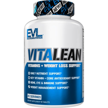 Evlution Nutrition VitaLean - Vitamins + Weight Loss Support - Key Vitamin + Core Antioxidant Support - Daily Nutrient & Weight Management Support - Bone, Eye & Immune Support - 45 Servings Evlution buy supplements canada