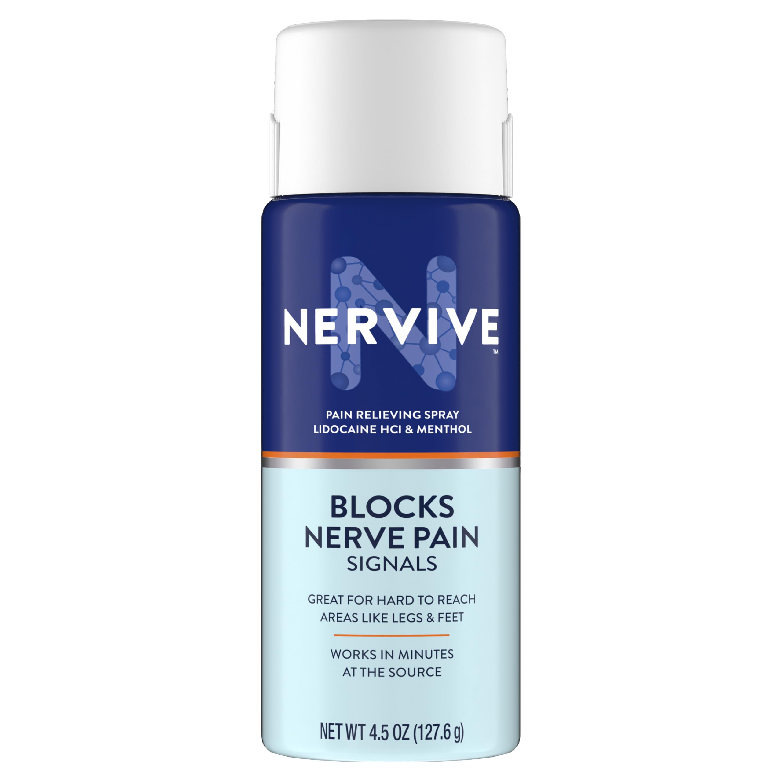 Nervive Pain Relieving Spray, Lidocaine Spray, Nervive Pain Relief, Lidocaine Topical, Foot Pain, Leg Pain, Hand Pain, Max Strength Formula, for Hard to Reach Areas, 4.5oz Nervive buy supplements canada