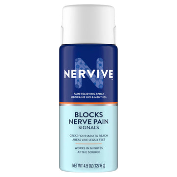 Nervive Pain Relieving Spray, Lidocaine Spray, Nervive Pain Relief, Lidocaine Topical, Foot Pain, Leg Pain, Hand Pain, Max Strength Formula, for Hard to Reach Areas, 4.5oz Nervive buy supplements canada