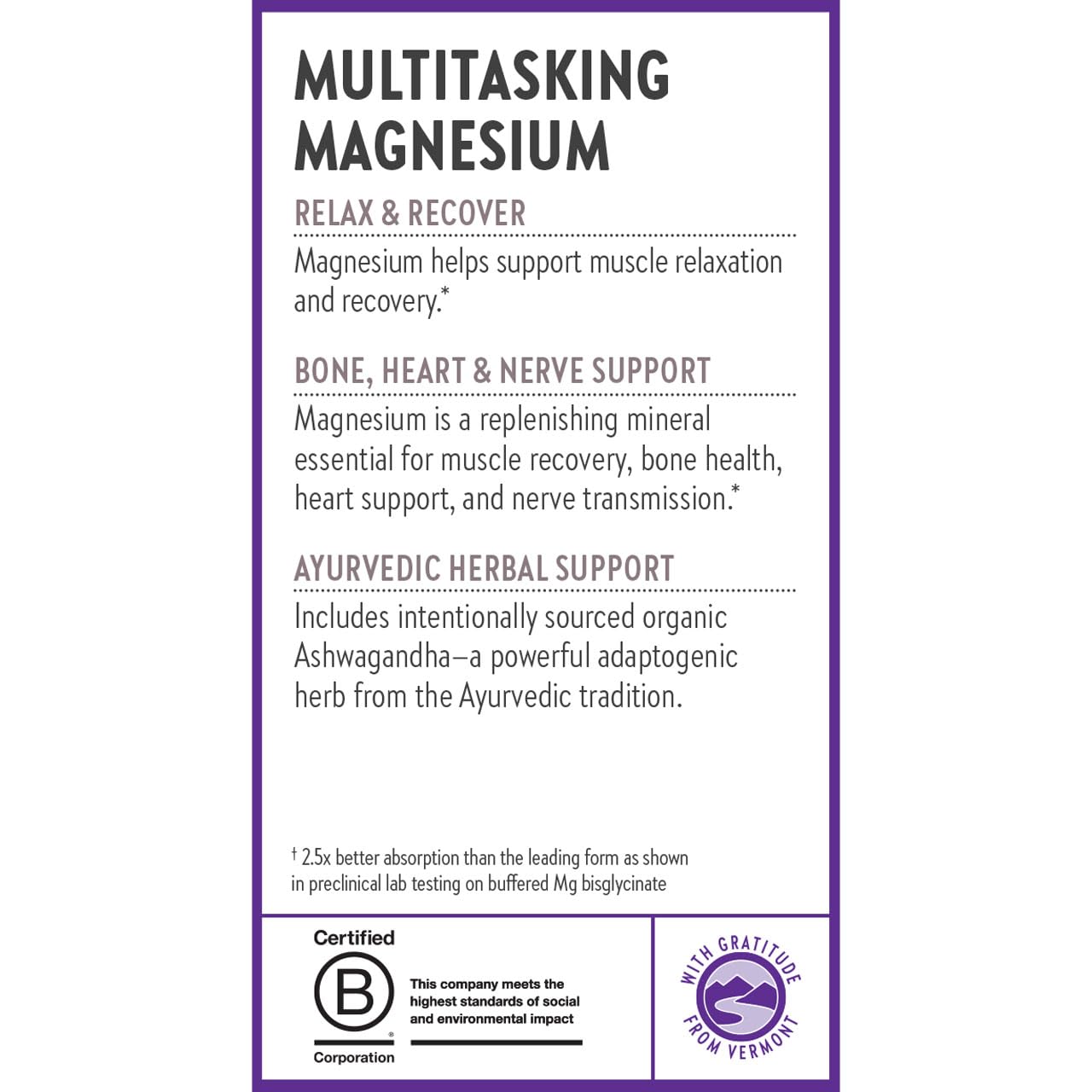 New Chapter Magnesium + Ashwagandha Supplement, 325 mg with Magnesium Glycinate for Muscle Relaxation & Recovery, Heart, Nerve & Bone Health, 2.5X Absorption, Non-GMO - 30 ct (1 Month Supply) New Chapter buy supplements canada