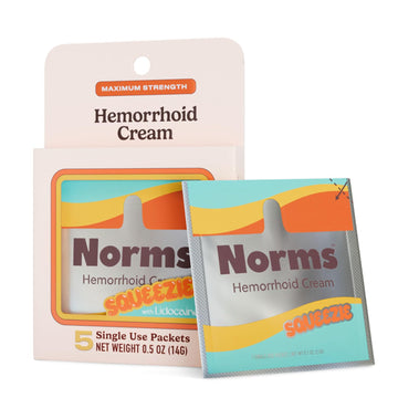 Norms Squeezies Lidocaine Hemorrhoid Cream, Discreet Single Use Travel Packets, 5% Lidocaine, Phenylephrine, Aloe and Glycerin – Numbing, Soothing & Swelling Relief On the Go, 5 Count Norms buy supplements canada