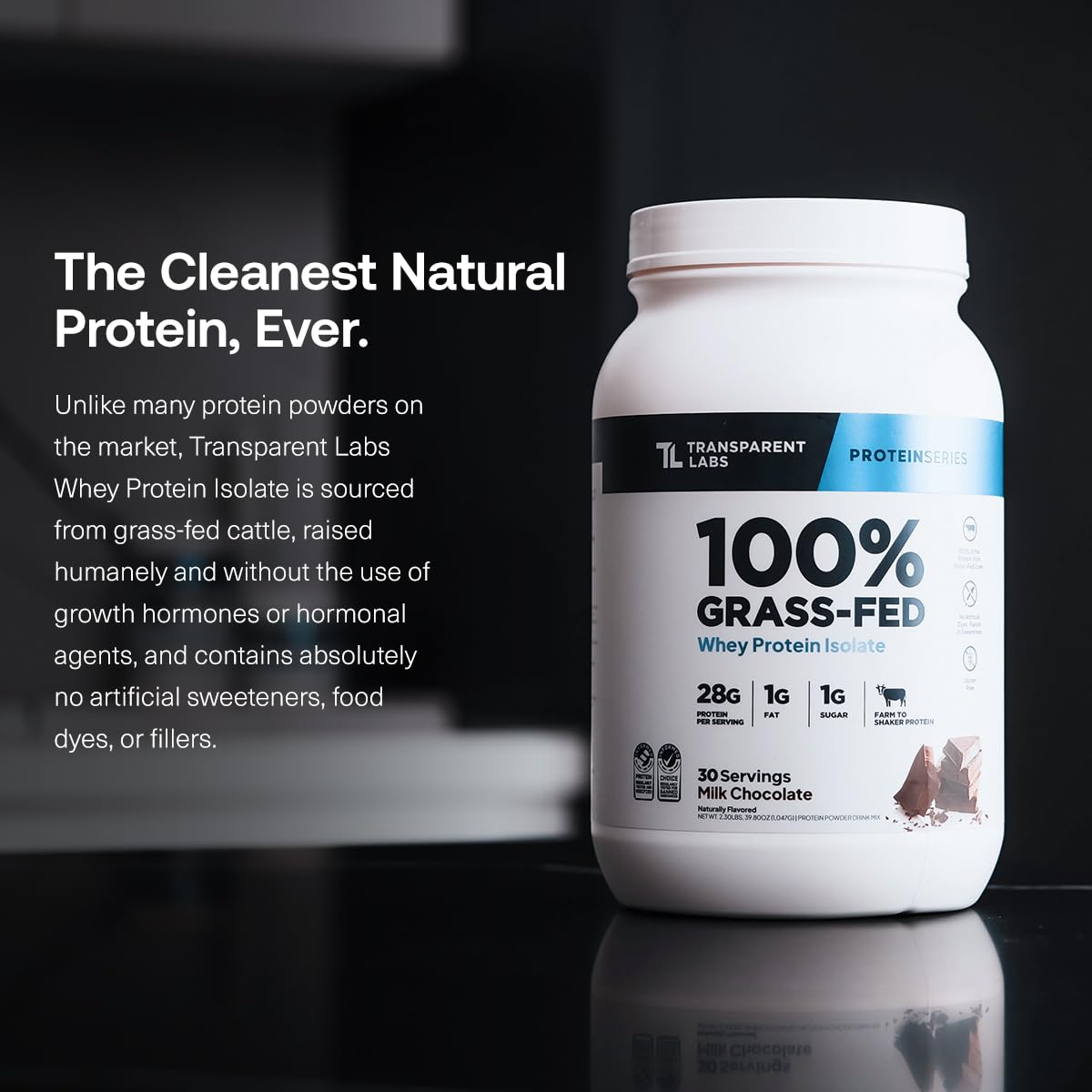 Transparent Labs Grass-Fed Whey Protein Isolate - Natural Flavor, Gluten Free Whey Protein Powder w/ 28g of Protein per Serving Transparent Labs buy supplements canada