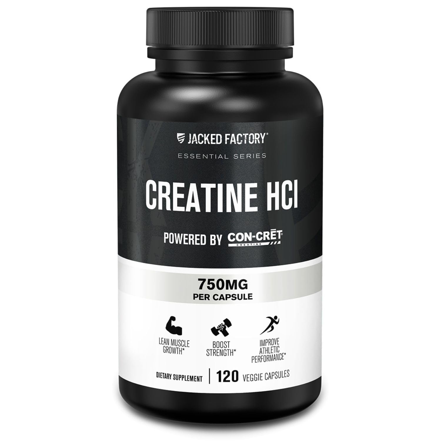 Jacked Factory Creatine HCl Capsules - CON CRET Creatine Pills 750mg - Lean Muscle Growth & Recovery, Boost Strength & Endurance, No Bloating or Cramps - 120 Capsules Jacked Factory buy supplements canada