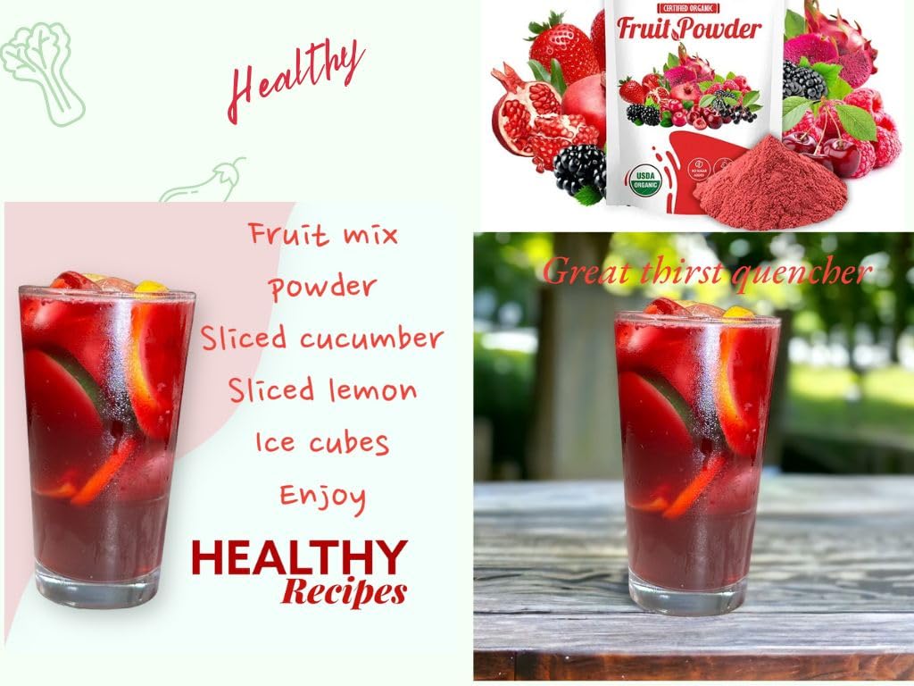 Organic Superfood Fruit Powder Smoothie & Juice mix - Antioxidants Rich Nutrients. Digestive Health, Weight Management, Immune Boosting, Energy boosting, Vitality, Vegan, Non- GMO, Gluten Free, Vegan. YMC Wellness buy supplements canada