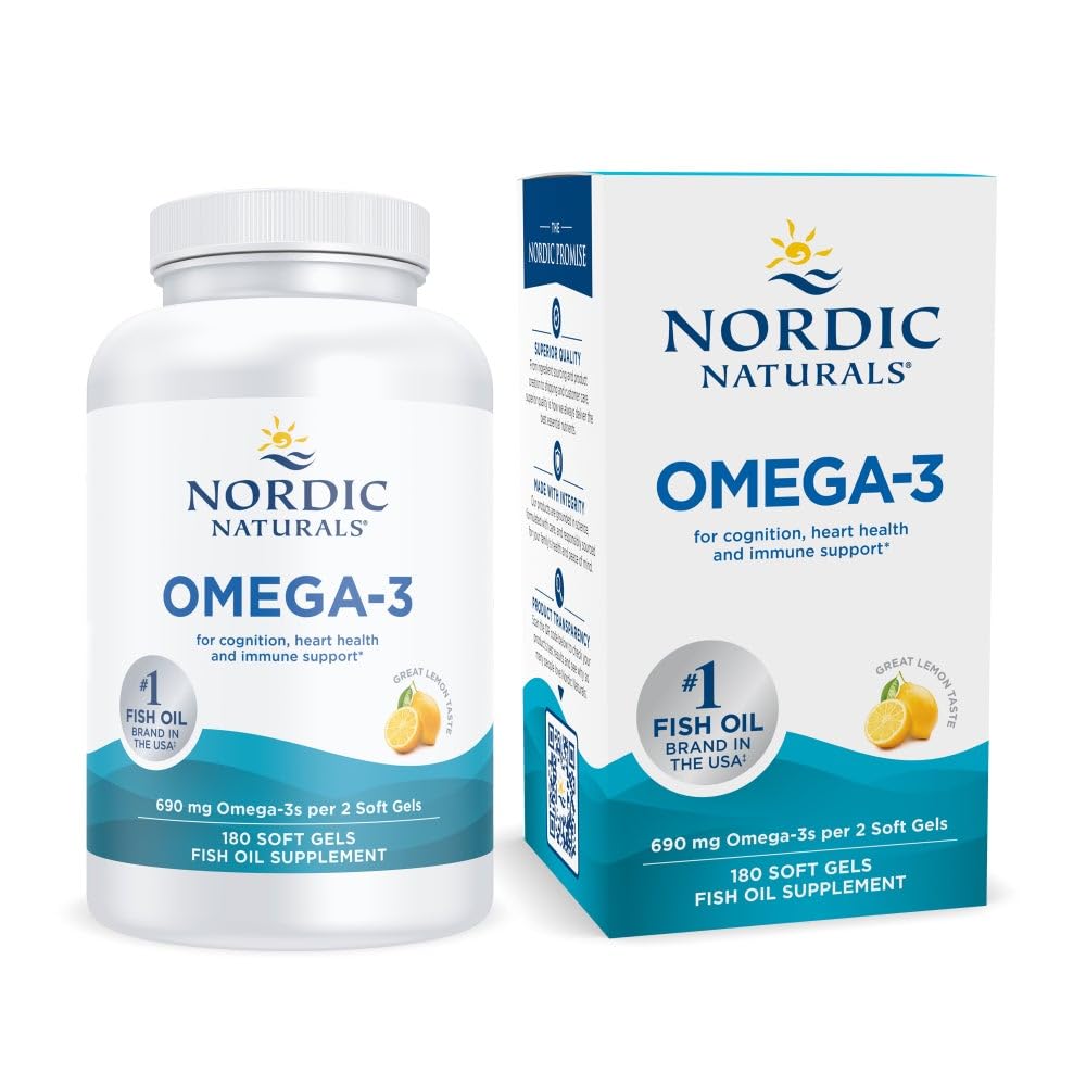 Nordic Naturals Omega-3, Lemon Flavor - 180 Soft Gels - 690 mg Omega-3 - Fish Oil - EPA & DHA - Immune Support, Brain & Heart Health, Optimal Wellness - Non-GMO - 90 Servings Nordic Naturals buy supplements canada