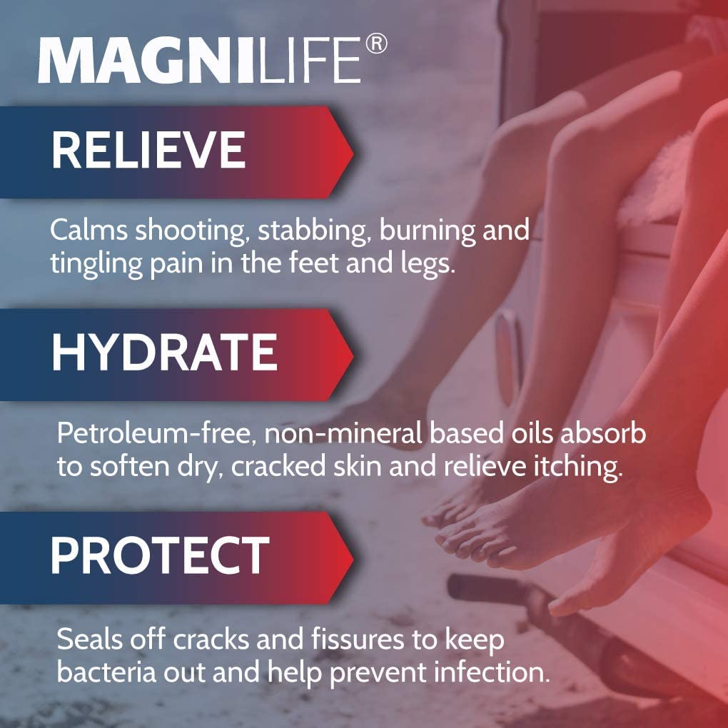 MagniLife Pain Relieving Foot Cream, 4 oz Tube, Soothing Relief for Soreness, Pain, Burning, Tingling, Itching or Sensitivity in Feet & Legs, Moisturizing & Hydrating Foot Cream, No Petroleum MagniLife buy supplements canada
