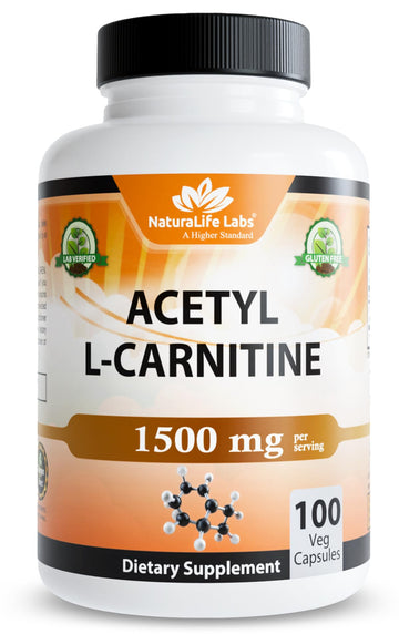 NaturaLife Labs Acetyl L-Carnitine (ALCAR) 1500 mg per Serving – 100 Capsules – Non-GMO, Gluten-Free, Vegan NaturaLife Labs buy supplements canada