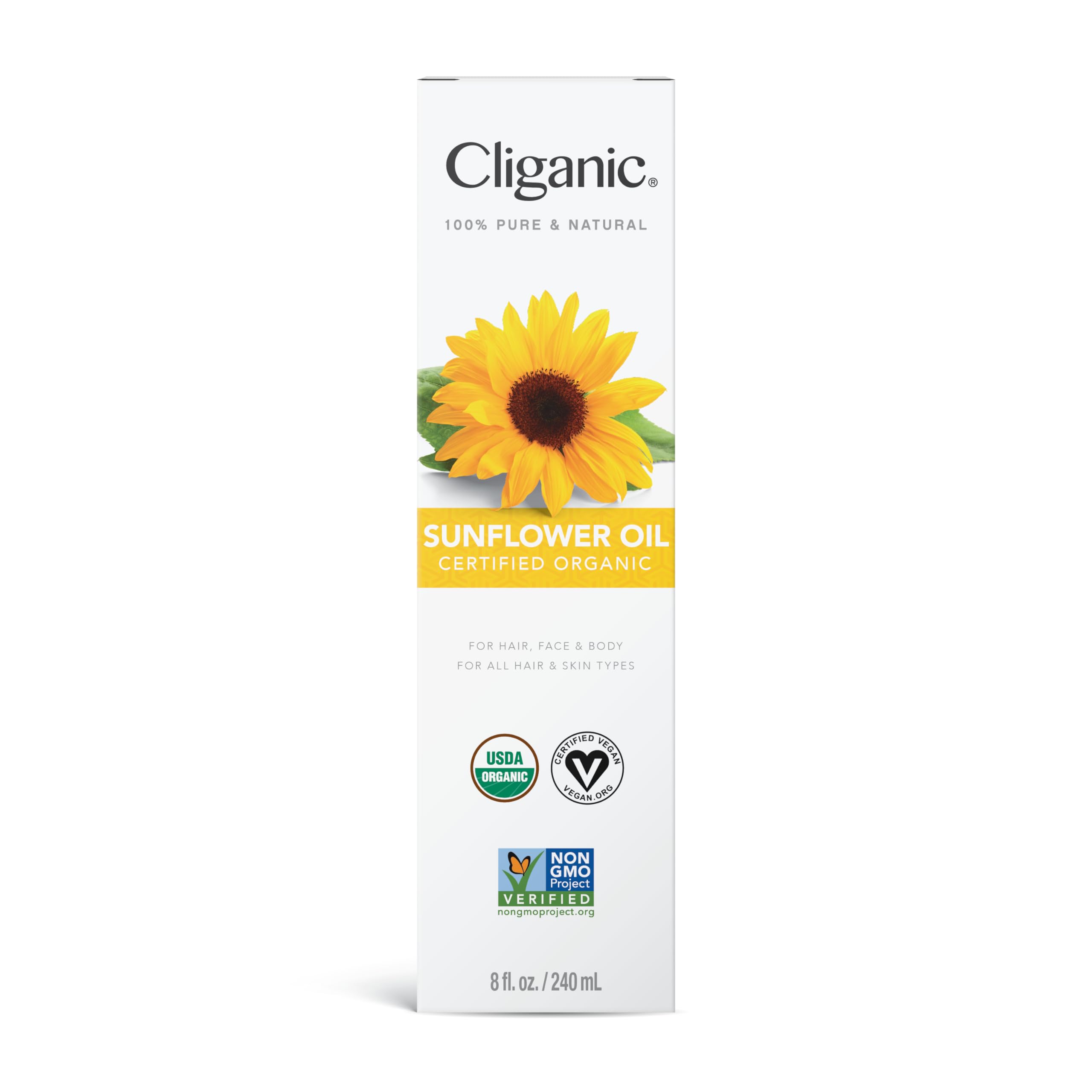 Cliganic Organic Sunflower Oil, 100% Pure (8oz) - For Skin, Hair & Face | Natural Cold Pressed Unrefined Cliganic buy supplements canada