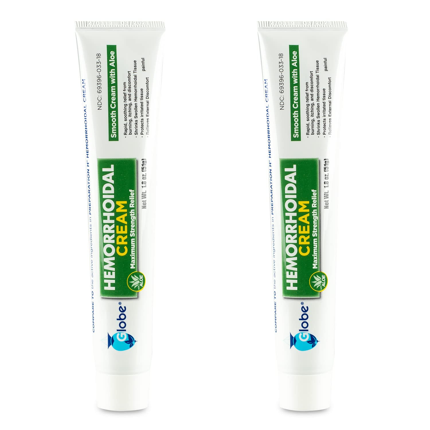 Globe Hemorrhoidal Cream (2 Pack) 1.8 oz w/Applicator Phenylephrine, Pramoxine with Aloe, Relief from Burning, Itching and Discomfort of Hemorrhoids. Globe buy supplements canada