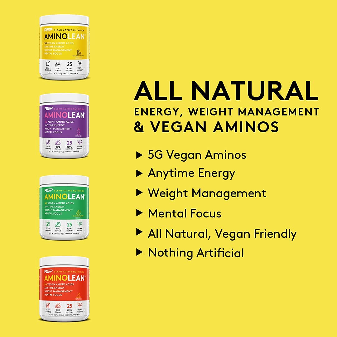 RSP NUTRITION Vegan AminoLean Pre Workout Energy (Pineapple Coconut 25 Servings) RSP NUTRITION buy supplements canada