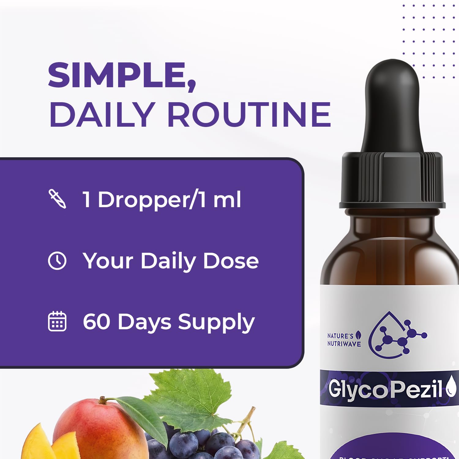 GlycoPezil – Daily Liquid Botanical Supplement with Chromium, Maca Root, Ginseng & Plant Extracts – Clean, Stimulant-Free Formula – GMP-Certifed, Non-GMO, Made in USA - 2 fl oz, 1 Month Supply Nature’s NutriWave buy supplements canada