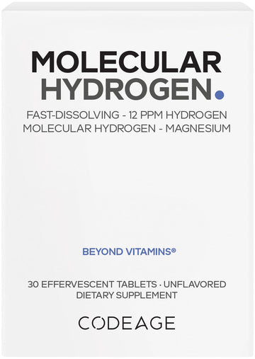 Codeage Molecular Hydrogen Supplement - Fast-Dissolving 12 PPM Hydrogen Water Tablets with Elemental Magnesium - Hydration Tablet Body Function - Unflavored, Vegan, Non-GMO, Gluten-Free - 30 Tablets Codeage buy supplements canada