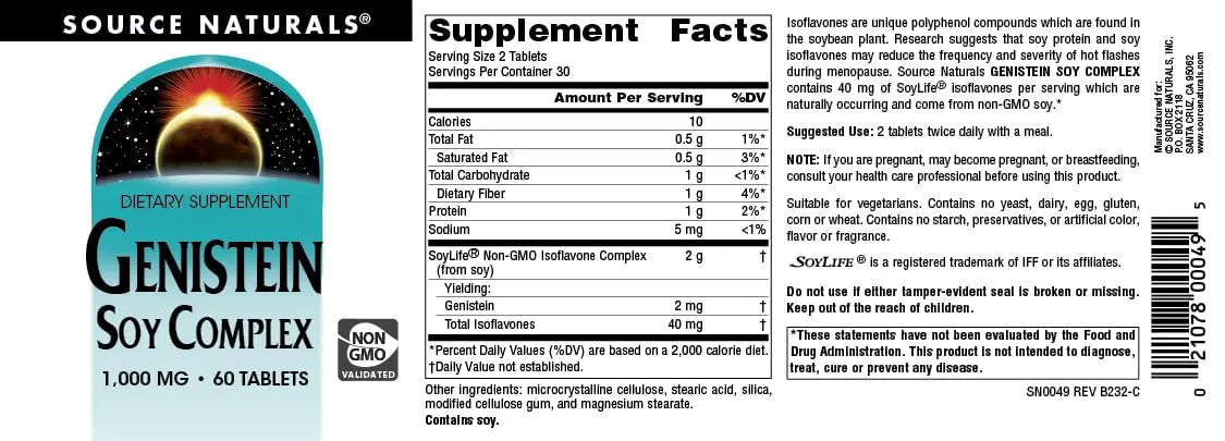 Source Naturals Genistein Soy Complex, 40 mg of SoyLife* - 40 mg, 60 Tablets Source Naturals buy supplements canada