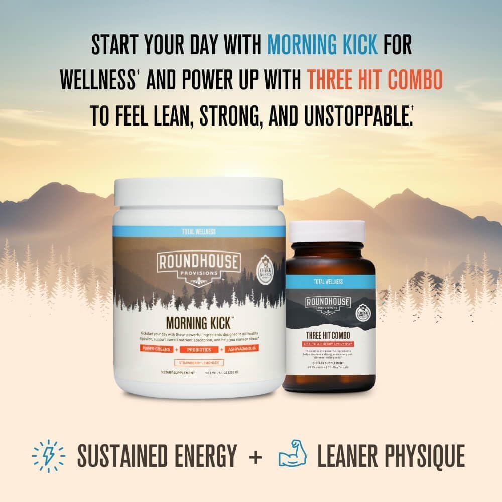 ROUNDHOUSE PROVISION Morning Kick, Greens Superfood Powder Supplement with Ashwagandha, Collagen & Probiotics - Sugar Free, Caffeine Free (3 Pack, Strawberry Lemonade Flavor) by Chuck Norris ROUNDHOUSE PROVISION buy supplements canada