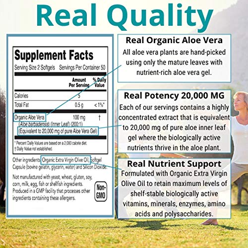 NutriWorth Aloe Vera Supplement (100 Softgels) 20,000mg Pure Gel Equivalency NutriWorth buy supplements canada