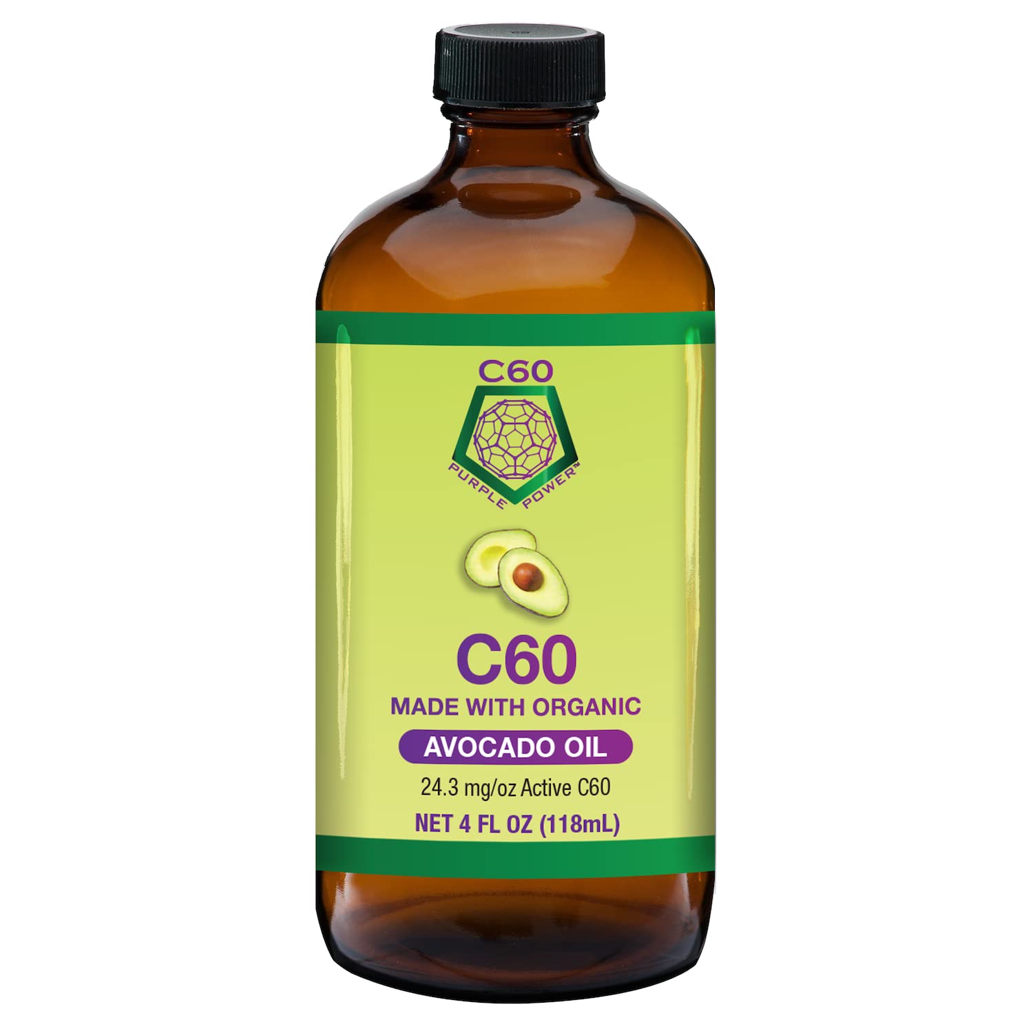 C60 Power C60 in Organic Avocado Oil - Natural Wellness & Antioxidant Support for Men & Women, 99.99% Pure Carbon Fullerenes, Promotes Energy, Mental Clarity, & Stamina - 4 fl oz Bottle C60 Purple Power buy supplements canada