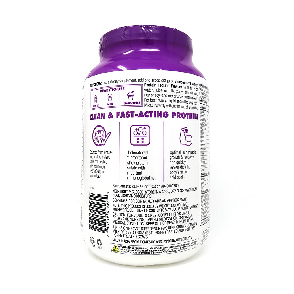 BlueBonnet 100% Natural Whey Protein Isolate Powder, Chocolate, 2 Pound Bluebonnet buy supplements canada