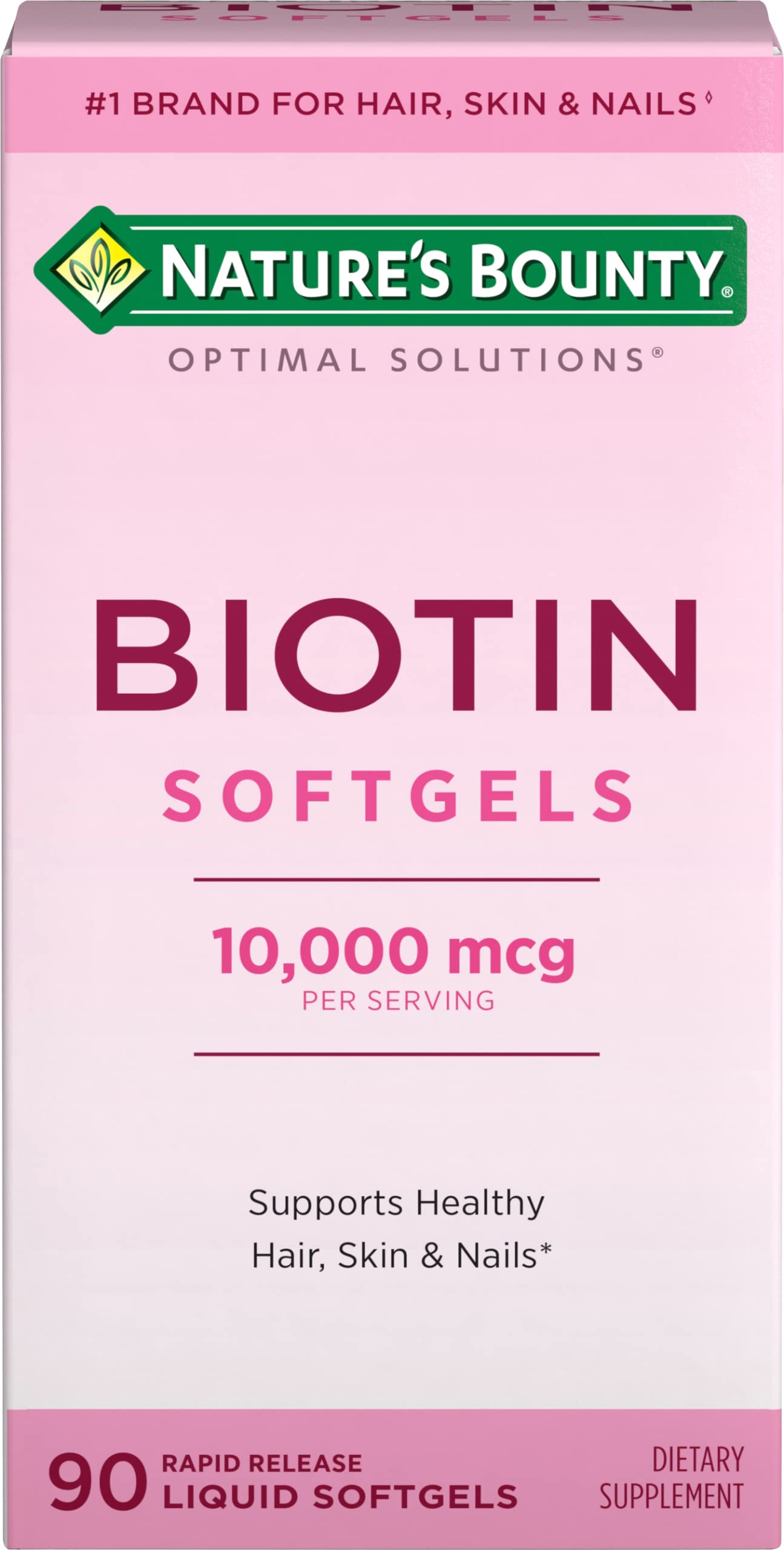 Nature's Bounty Biotin 10000mcg Supplement, Supports Healthy Hair, Skin and Nails, Optimal Solutions Hair Vitamin with Biotin Nature's Bounty Optimal Solutions buy supplements canada