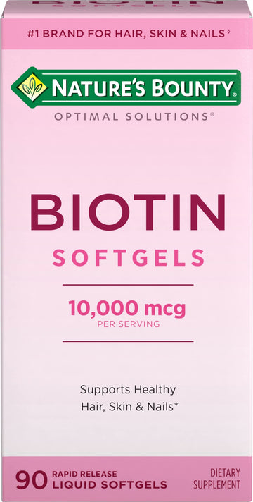 Nature's Bounty Biotin 10000mcg Supplement, Supports Healthy Hair, Skin and Nails, Optimal Solutions Hair Vitamin with Biotin Nature's Bounty Optimal Solutions buy supplements canada