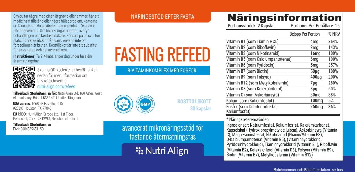 Nutri-Align Fasting Refeed Multivitamin | 30 Fasting Multi Vitamin Capsules | Multivitamin for Men & Women | Vitamin B Complex, Phosphorus & Vitamin D & C Fasting Multivitamins | Gluten Free Nutri-Align buy supplements canada
