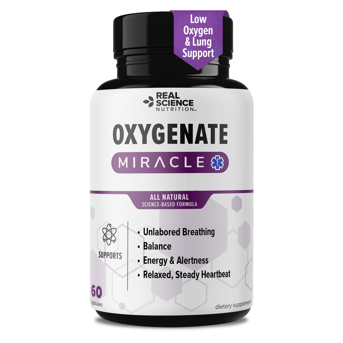 Real Science Oxygenate Miracle – Daily Lung & Circulation Support Supplement for Breathing Comfort and Energy – Supports Respiratory Function and Overall Wellness, 60 Caps Real Science Nutrition buy supplements canada