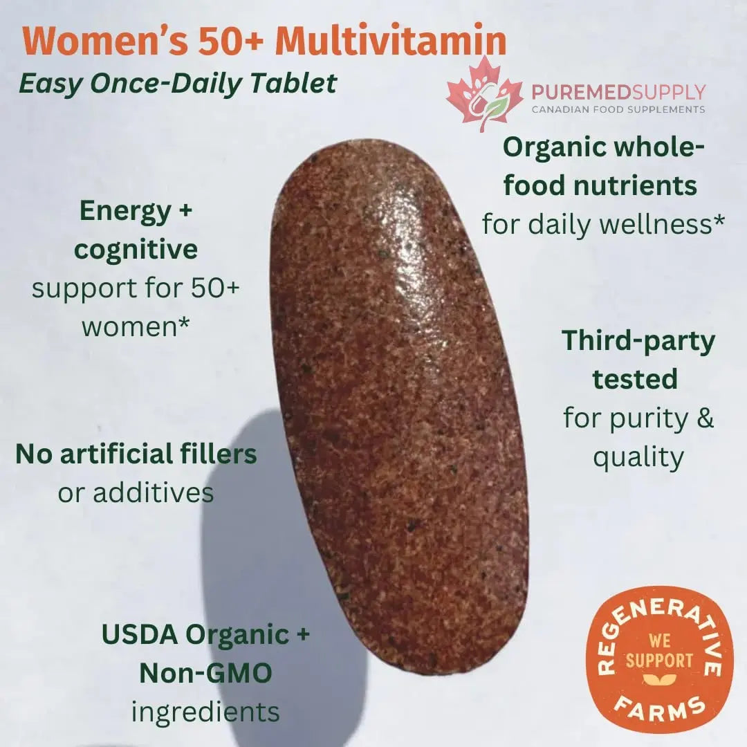 EarthFirst Organic Women's & Men's 50+ Once Daily Multi Bundle,19 Vitamins from Herbs & Superfoods, 30 Count EarthFirst Organic buy supplements canada