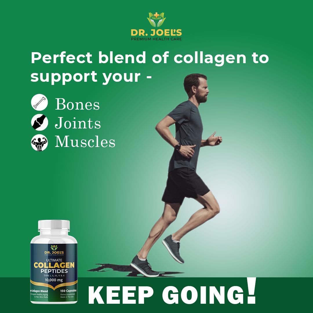 Dr. JOEL'S Multi Collagen Complex for Women and Men - Collagen Peptides Capsules with Biotin - Ultimate Collagen Pills 150 - Type I, II, III, V & X - Made in The USA Dr. JOEL'S buy supplements canada