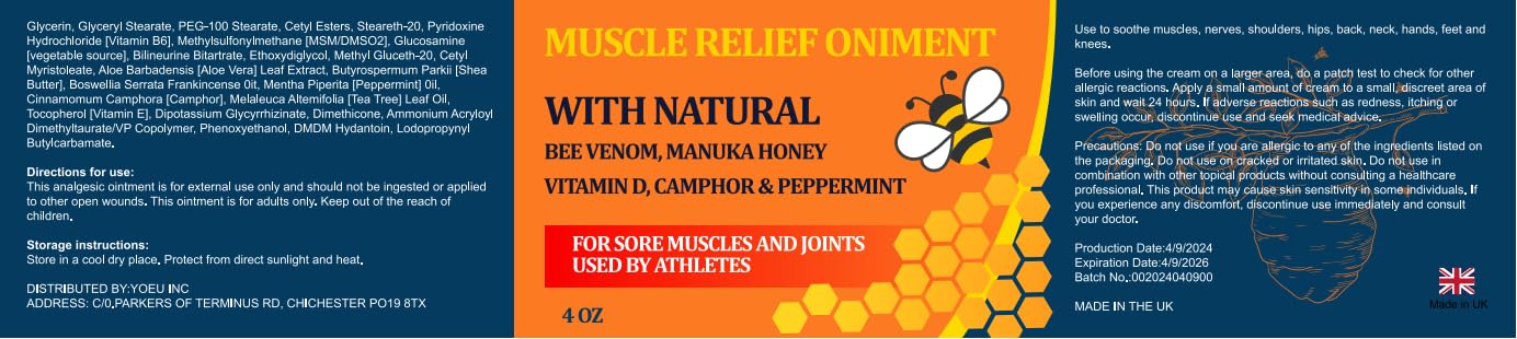 Beeswax and Honey Fast Acting Joint Muscle Bone Cream, Immediate Help for Back, Neck, Hand, Feet, Knee, Shoulder, Topical, Nerve, Plantar, Ankle, Foot Discomfort, Natural Added YOKOBBYES buy supplements canada
