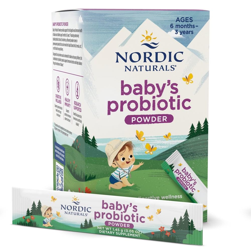 Nordic Naturals Baby’s Nordic Flora Probiotic Powder, Unflavored - 30 Packets - 4 Billion CFU - Digestive Health & Immune Support for Babies & Toddlers (6 Months to 3 Years) - 30 Servings Nordic Naturals buy supplements canada
